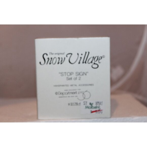 Dept 56 Snow Village - Stop Signs, set of 2 - Picture 1 of 3